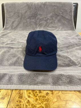 Polo by Ralph Lauren Navy Baseball Cap with Red Pony